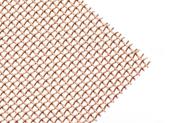 Non Magnetic Copper Wire Mesh Sheets / Copper Netting Mesh 0.05mm Diameter
