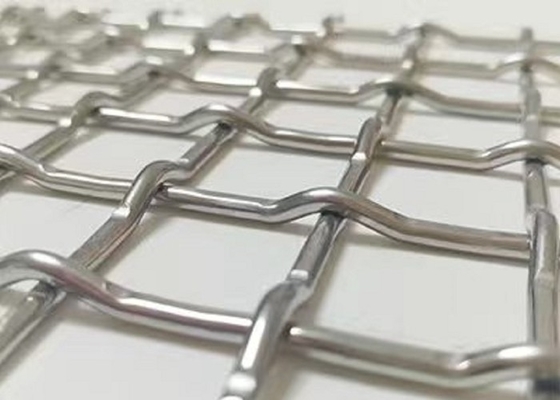 Stainless Steel Panels 15mm Lock Crimp Wire Mesh 2x2 Plain Weave