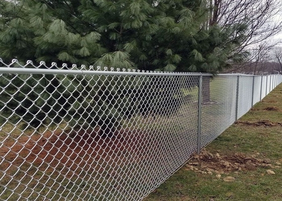 25-100mm Chain Link Wire Mesh / 25m Diamond Chain Link Fence For Garden