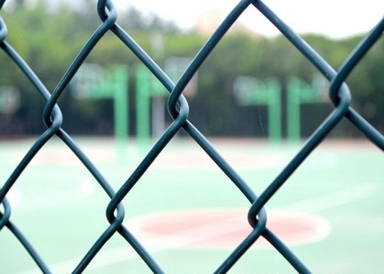 Black PVC Coated Chain Link Mesh Fence 1mm-7mm Wire Diameter Waterproof