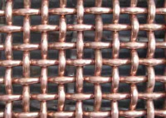 Copper / Brass Crimped Wire Mesh Square Opening Acid Resistant For Cabinets