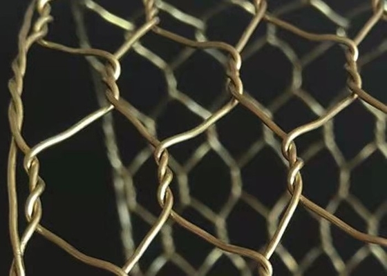 Brass / Copper Hexagonal Wire Mesh 0.5-2m Width For Protection