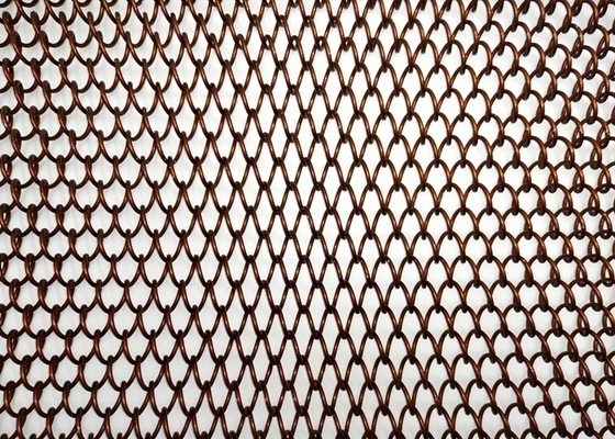 Diamond Hole Architectural Metal Mesh 0.5-2m Width Metal Coil Drapery