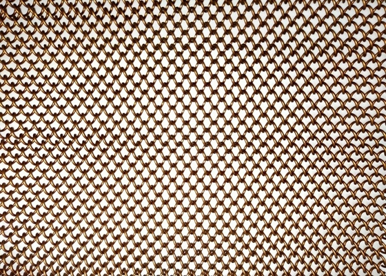 Diamond Hole Architectural Metal Mesh 0.5-2m Width Metal Coil Drapery