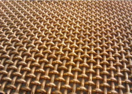 Crimped Pure Copper Wire Mesh 0.6-1.3m Width Woven Type Length Customized