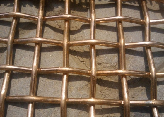 Crimped Pure Copper Wire Mesh 0.6-1.3m Width Woven Type Length Customized