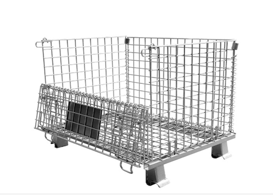 800kg Foldable Mesh Container , Galvanized Iron Wire Mesh For Warehouse / Workshop