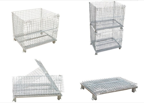 800kg Foldable Mesh Container , Galvanized Iron Wire Mesh For Warehouse / Workshop