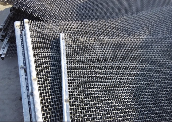 65mn Steel Crimped Wire Mesh Square Hole Length Customized For Sieving