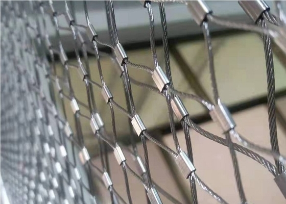 Silver Stainless Steel Ferrule Rope Mesh For Protection Free Sample