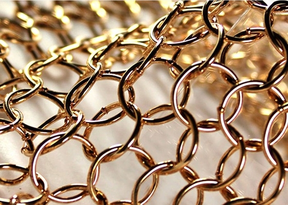 Round Hole Chain Mail Curtain , Architectural Ring Mesh Curtain