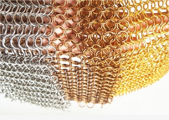 Round Hole Chain Mail Curtain , Architectural Ring Mesh Curtain