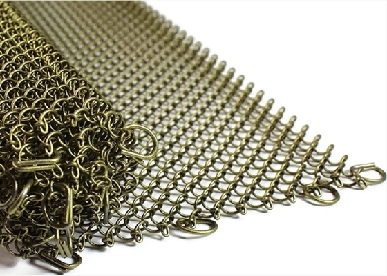 1.5mm Architectural Metal Mesh Acid Resistant Fireplace Mesh Screen Curtain
