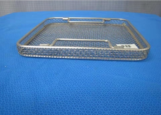 High Temperature Wire Mesh Storage Basket Sterilization Medical Disinfection Rectangular