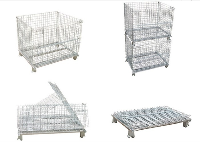 800kg Foldable Mesh Container , Galvanized Iron Wire Mesh For Warehouse / Workshop