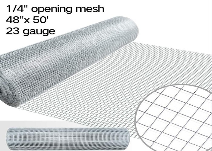 Construction Welded Wire Mesh 1/4&quot; X 1/4&quot; Opening 1m Wide Square Hole