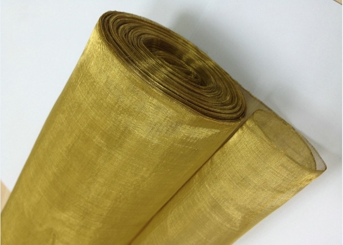 Decorative Brass Wire Mesh SWG37 50X50 Mesh Golden / Yellow Color